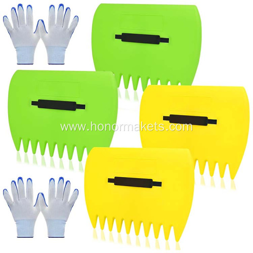 6PCS Lightweight Plastic Leaf Scoops Hand Rakes garden rake Large Leaf Grabbers for Picking Up Leaves Clippings  Grass
